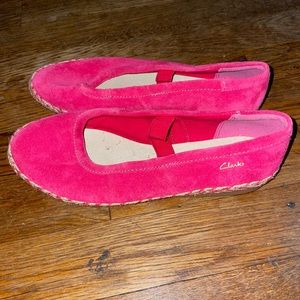 Red Espadrille Clarks Mary Janes - NEW